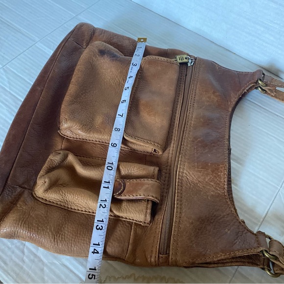 Vintage Fossil tan /brown leather shoulder bag75082 (b83) - Picture 5 of 17